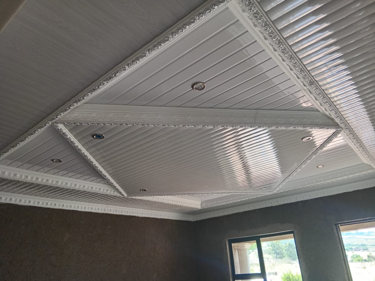 PVC Ceiling  Ribbed Ornate  Downlights