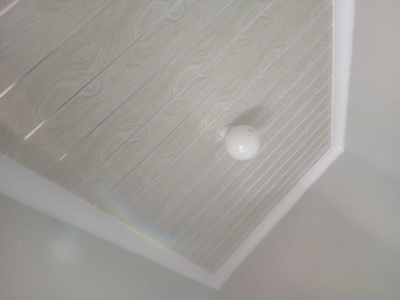 PVC Ceiling  Wood Effect  Globe Light