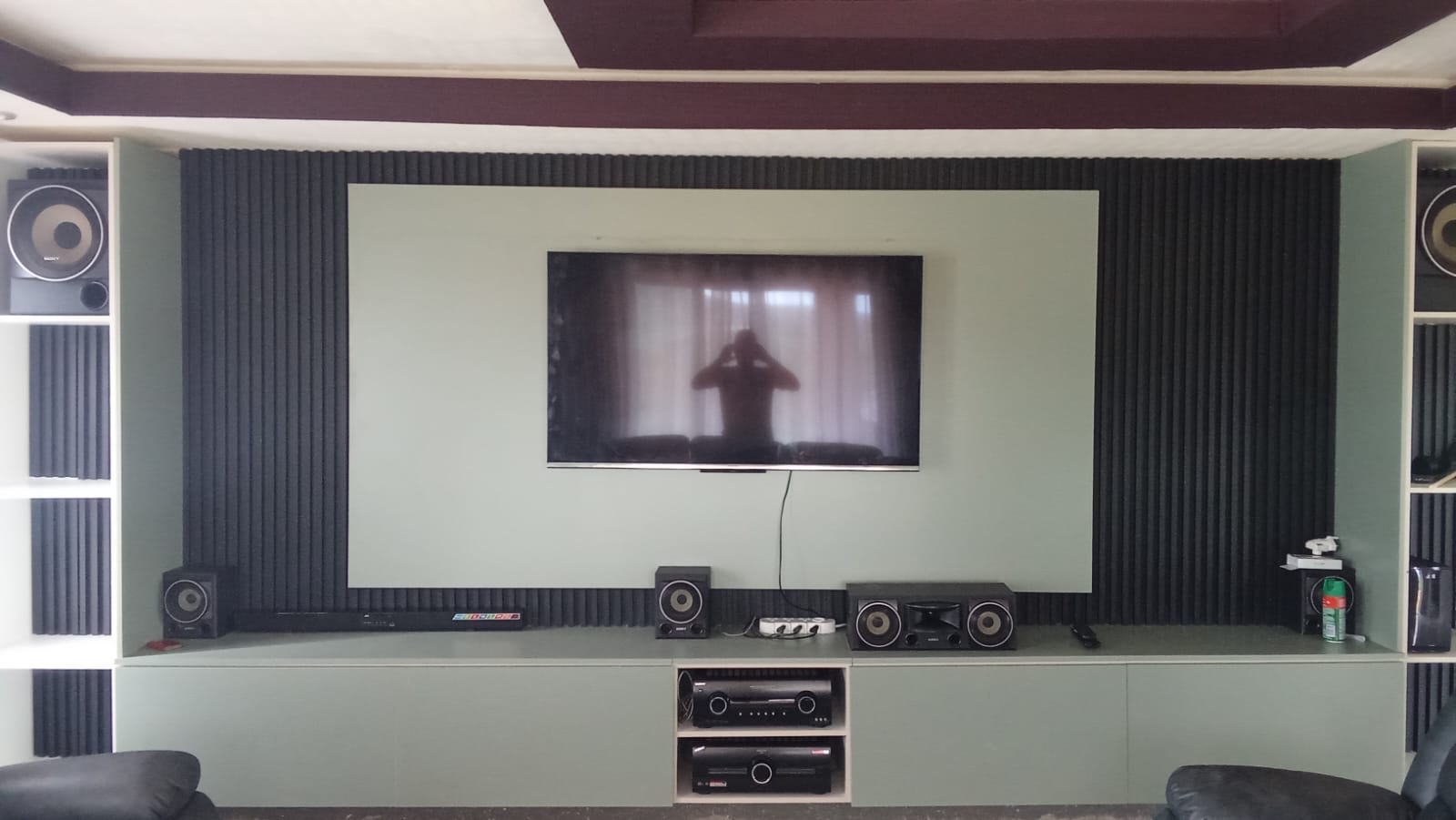 Cladding stand TV wall installation