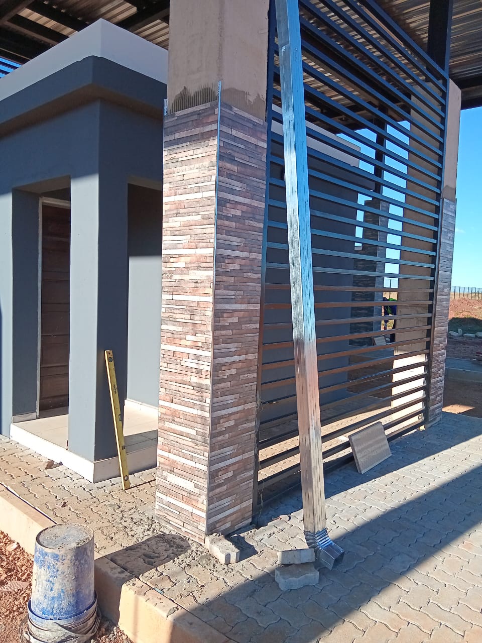 Sliding Gate  Cladding Pillar Install