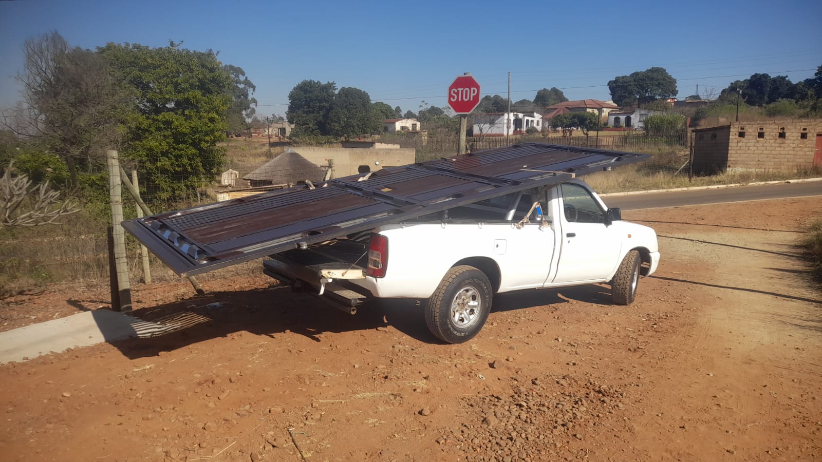 Gate being delivered on bakkie