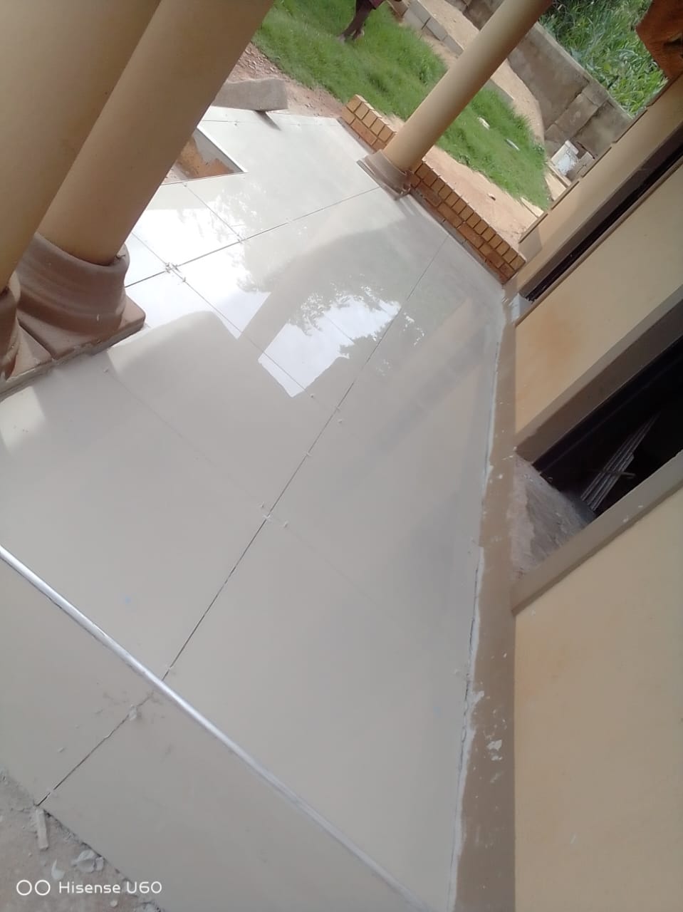 Floor Tiling  White Gloss Porch